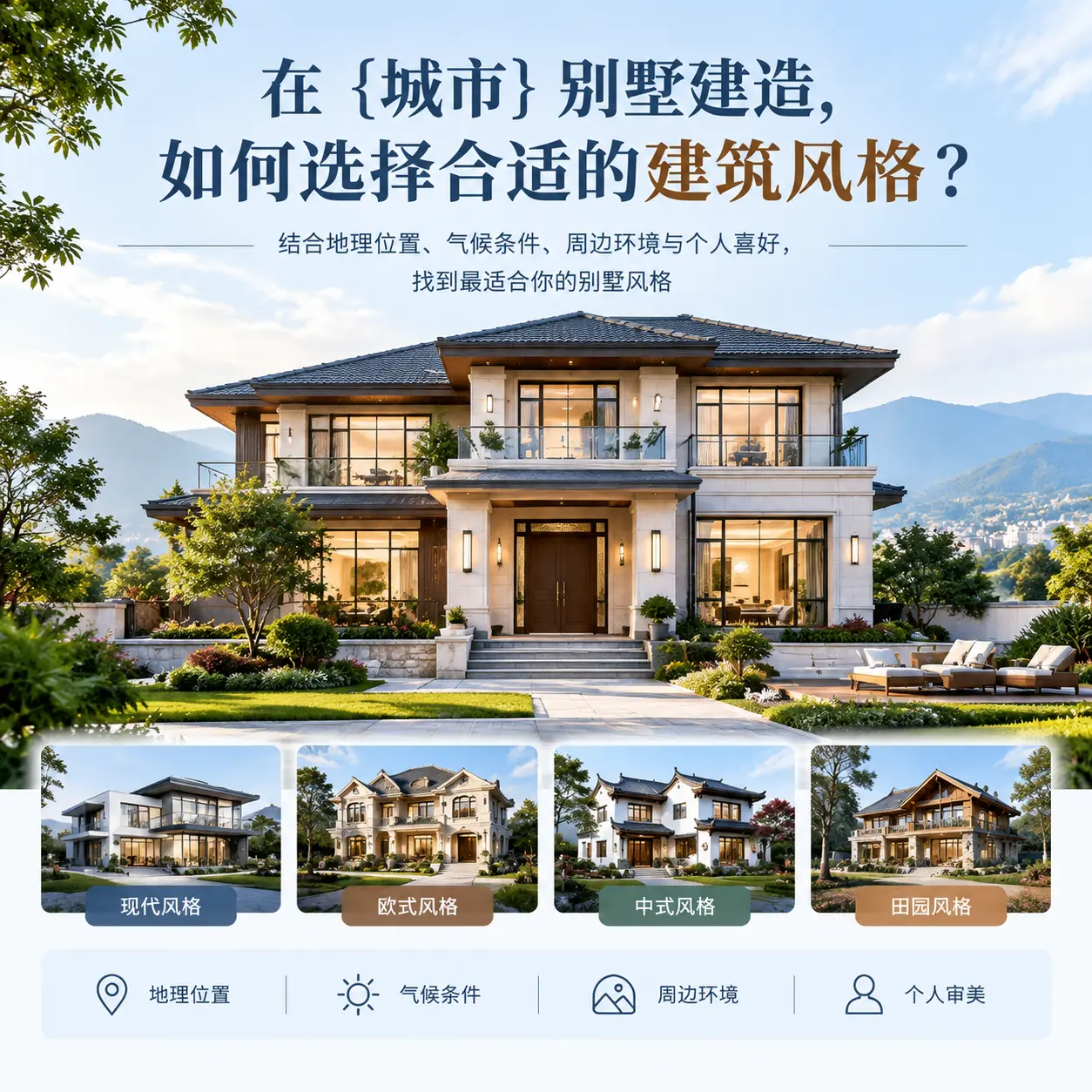 在 六盘水 别墅建造，如何选择合适的建筑风格？